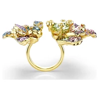 Idyllia ring, Mixed cuts, Pavé, Flower, Multicolored, Gold-tone plated by SWAROVSKI