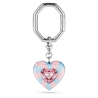 Dulcis key ring, Heart cut, Heart, Multicolored, Rhodium plated by SWAROVSKI