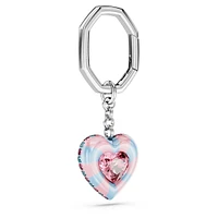 Dulcis key ring, Heart cut, Heart, Multicolored, Rhodium plated by SWAROVSKI