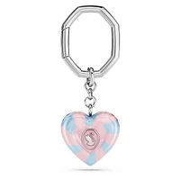 Dulcis key ring, Heart cut, Heart, Multicolored, Rhodium plated by SWAROVSKI