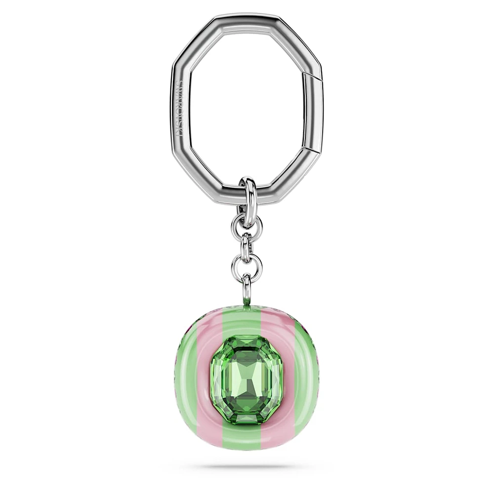 Dulcis key ring, Octagon cut, Multicolored, Rhodium plated by SWAROVSKI
