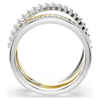 Hyperbola ring, Mixed cuts, White, metal finish by SWAROVSKI