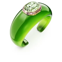 Dulcis cuff, Octagon cut, Green, Gold-tone plated by SWAROVSKI