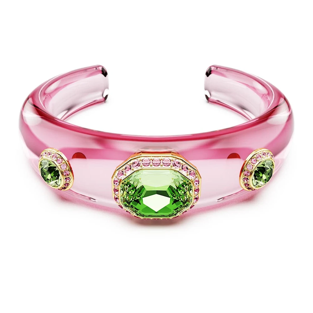 Dulcis cuff, Mixed cuts, Multicoloured, Gold-tone plated by SWAROVSKI