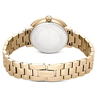 Watch, Swiss Made, Metal bracelet, Gold tone, Champagne gold-tone finish by SWAROVSKI