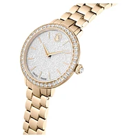 Watch, Swiss Made, Metal bracelet, Gold tone, Champagne gold-tone finish by SWAROVSKI