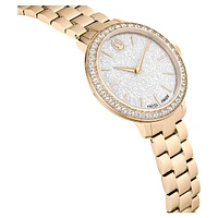 Watch, Swiss Made, Metal bracelet, Gold tone, Champagne gold-tone finish by SWAROVSKI