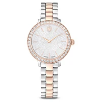 Watch, Swiss Made, Metal bracelet, Silver Tone, Rose gold-tone finish by SWAROVSKI