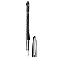 Crystalline rollerball pen, Black, Chrome plated by SWAROVSKI