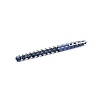 Crystalline Nova rollerball pen, Blue, Chrome plated by SWAROVSKI
