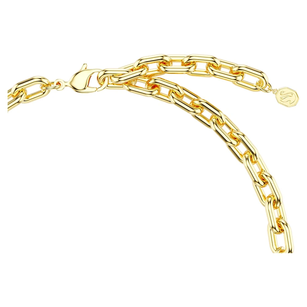 Idyllia necklace, Mixed cuts, Pavé, Flower, Multicoloured, Gold-tone plated by SWAROVSKI
