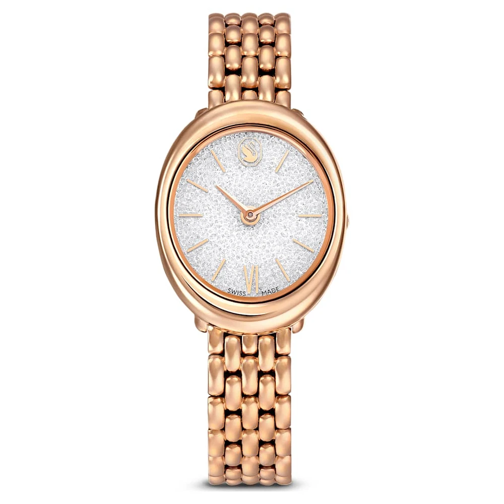 Imber watch, Swiss Made, Metal bracelet, Gold tone, Rose gold-tone finish by SWAROVSKI