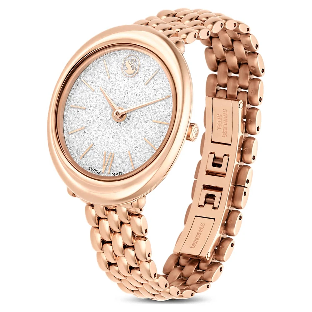 Imber watch, Swiss Made, Metal bracelet, Gold tone, Rose gold-tone finish by SWAROVSKI