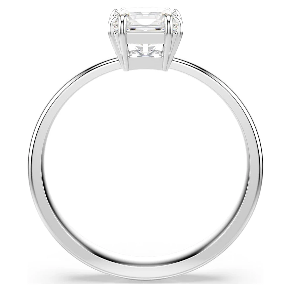Attract ring, Square cut, White, Rhodium plated by SWAROVSKI