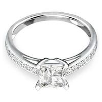Attract ring, Pavé, White, Rhodium plated by SWAROVSKI
