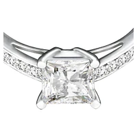 Attract ring, Pavé, White, Rhodium plated by SWAROVSKI