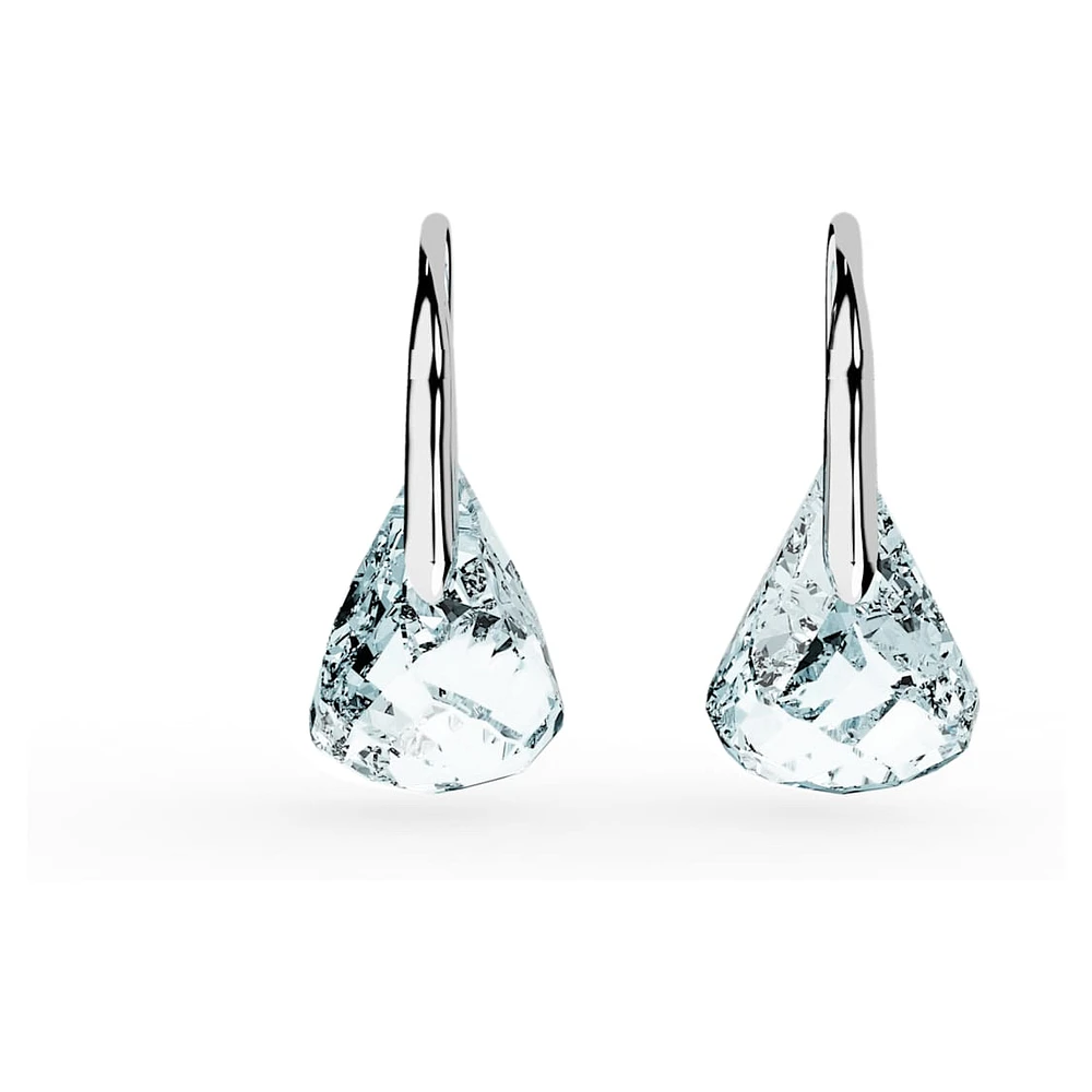 Lunar drop earrings, Blue, Rhodium plated by SWAROVSKI