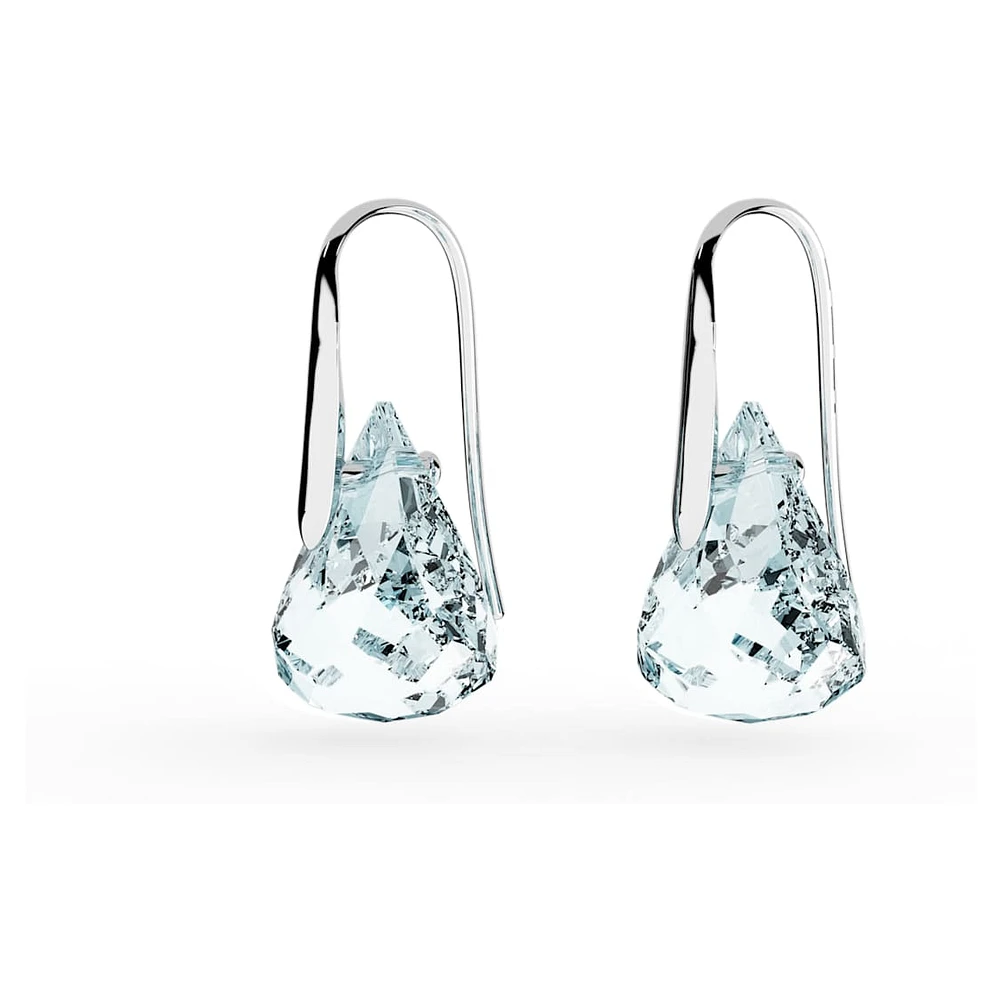 Lunar drop earrings, Blue, Rhodium plated by SWAROVSKI