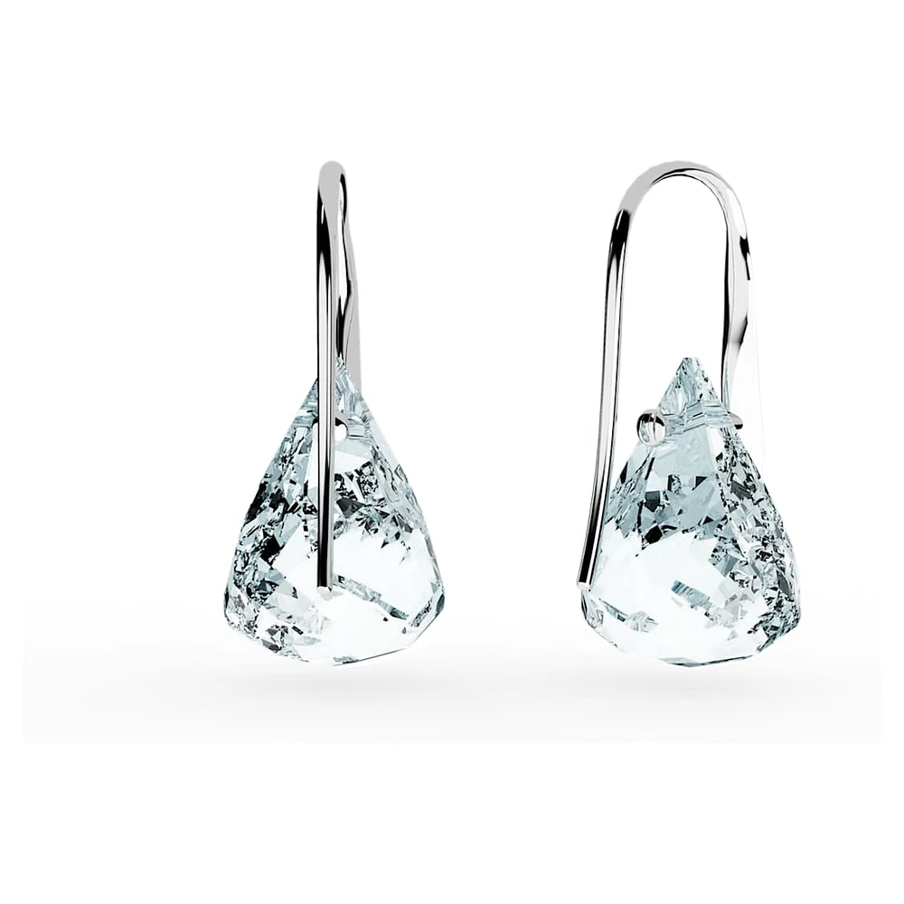 Lunar drop earrings, Blue, Rhodium plated by SWAROVSKI