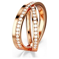 Delta ring, Round cut, White, Rose gold-tone plated by SWAROVSKI