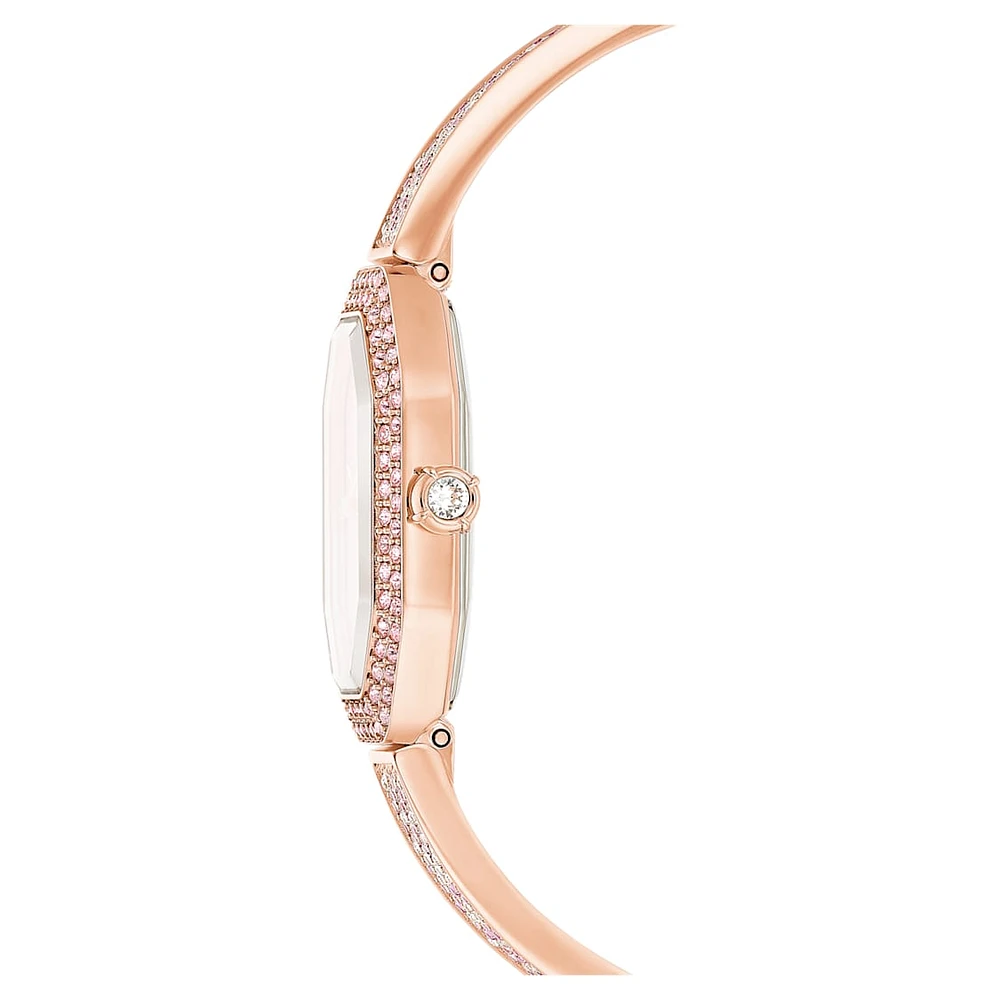 Dextera bangle watch, Swiss Made, Pink, Rose gold-tone plated by SWAROVSKI