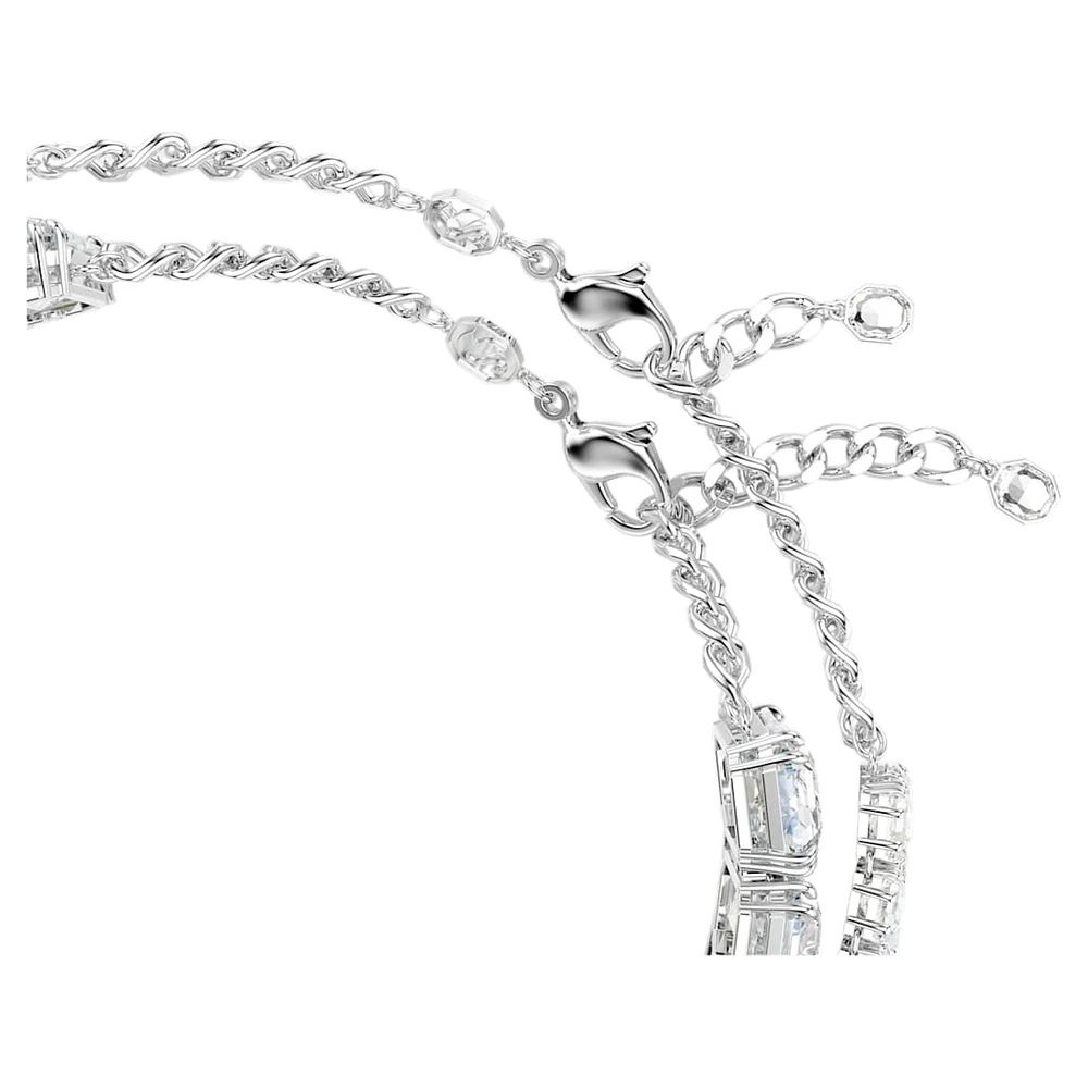 Millenia layered necklace, Mixed cuts, White, Rhodium plated by SWAROVSKI