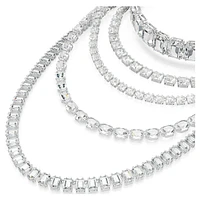 Millenia layered necklace, Mixed cuts, White, Rhodium plated by SWAROVSKI