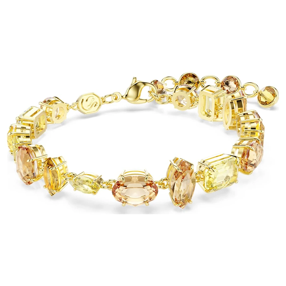 Gema bracelet, Mixed cuts, Yellow, Gold-tone plated by SWAROVSKI