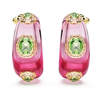 Dulcis hoop earrings, Mixed cuts, Multicoloured, Gold-tone plated by SWAROVSKI