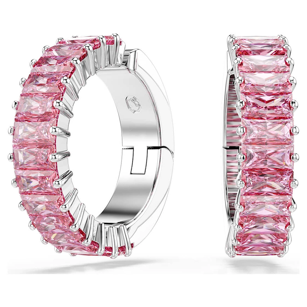 Matrix ear cuffs, Baguette cut, Rhodium plated by SWAROVSKI