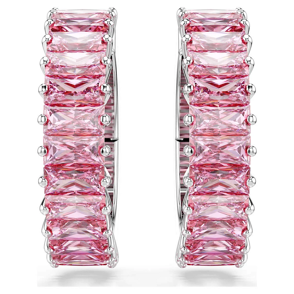 Matrix ear cuffs, Baguette cut, Rhodium plated by SWAROVSKI