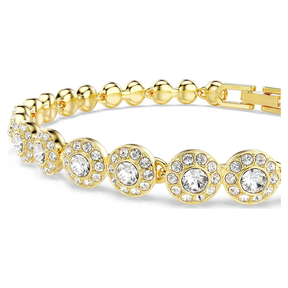 Una Angelic set, Round cut, White, Gold-tone plated by SWAROVSKI