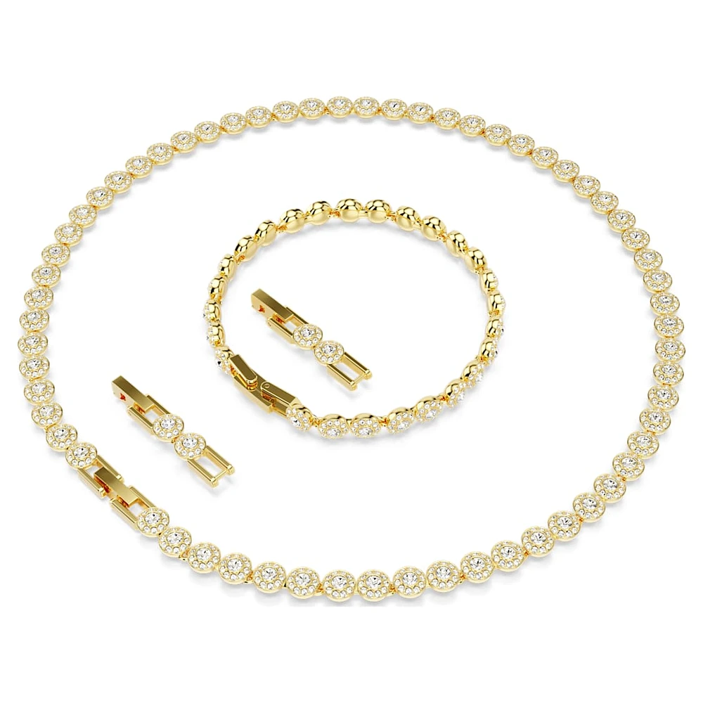 Una Angelic set, Round cut, White, Gold-tone plated by SWAROVSKI