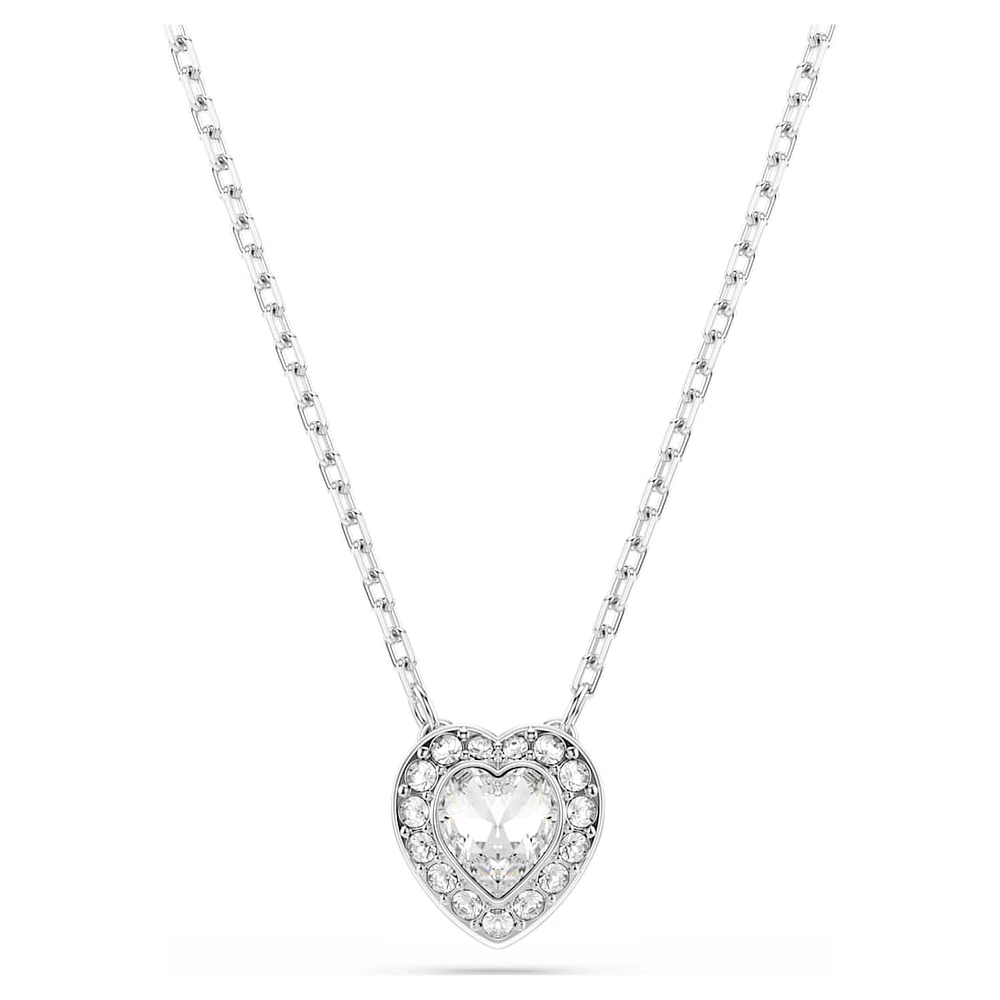 Ariana Grande x Swarovski pendant, Mixed cuts, Heart, White, Rhodium plated by SWAROVSKI