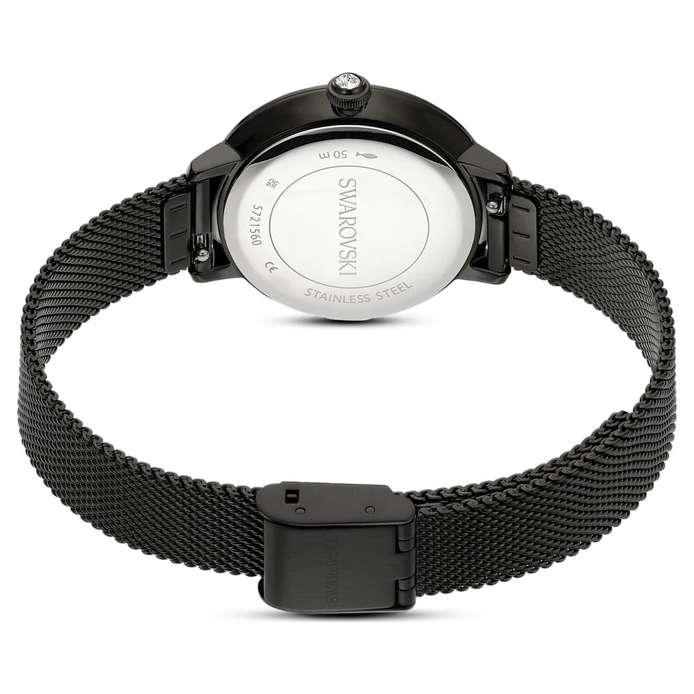Certa watch, Metal bracelet, Black, Black finish by SWAROVSKI
