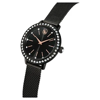 Certa watch, Metal bracelet, Black, Black finish by SWAROVSKI