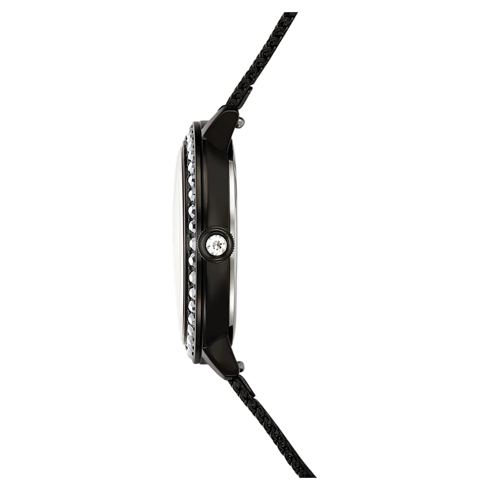 Certa watch, Metal bracelet, Black, Black finish by SWAROVSKI