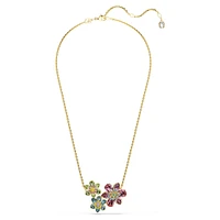 Idyllia pendant, Mixed cuts, Flower, Multicolored, Gold-tone plated by SWAROVSKI