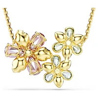 Idyllia pendant, Mixed cuts, Flower, Multicolored, Gold-tone plated by SWAROVSKI