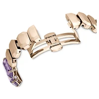 Watch, Octagon cut bracelet, Purple, Champagne gold-tone finish by SWAROVSKI