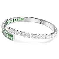 Matrix bangle, Mixed cuts, Green, Rhodium plated by SWAROVSKI