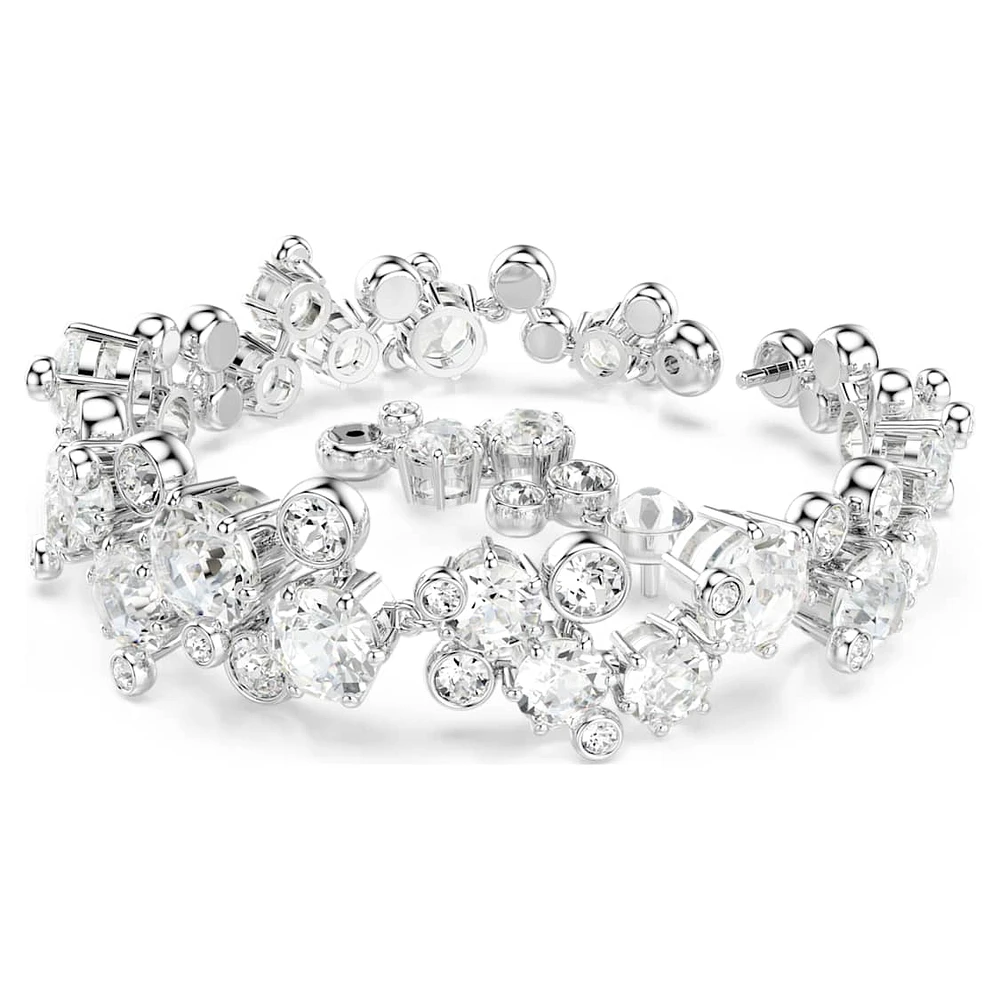 Constella bracelet, Mixed cuts, White, Rhodium plated by SWAROVSKI