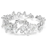Constella bracelet, Mixed cuts, White, Rhodium plated by SWAROVSKI