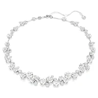 Constella necklace, Round cut, White, Rhodium plated by SWAROVSKI