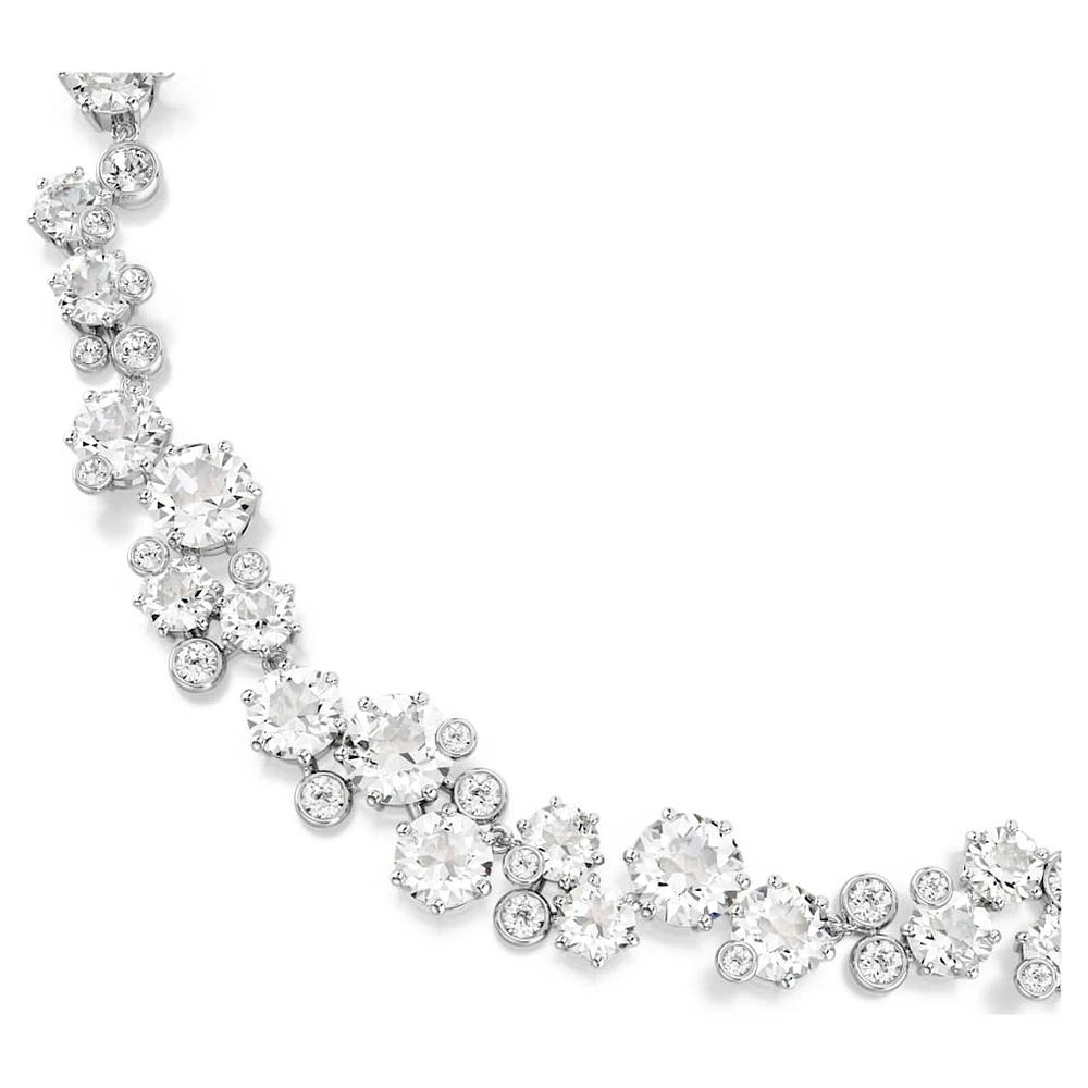Constella necklace, Round cut, White, Rhodium plated by SWAROVSKI