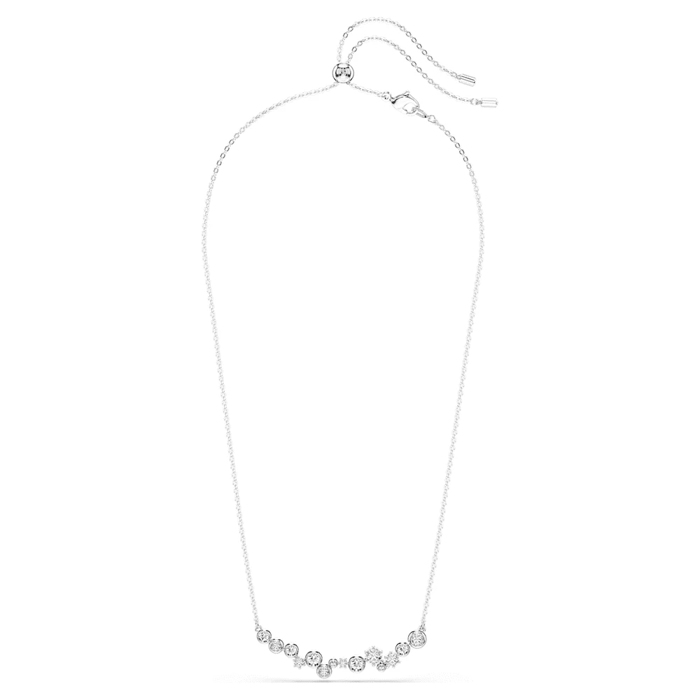 Constella necklace, Mixed cuts, White, Rhodium plated by SWAROVSKI