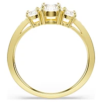 Stilla Attract ring, Round cut, White, Gold-tone plated by SWAROVSKI