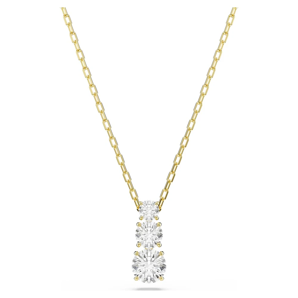 Stilla Attract pendant, Round cut, White, Gold-tone plated by SWAROVSKI