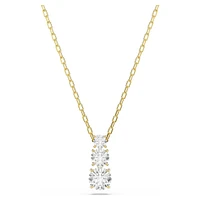 Stilla Attract pendant, Round cut, White, Gold-tone plated by SWAROVSKI