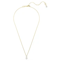 Stilla Attract pendant, Round cut, White, Gold-tone plated by SWAROVSKI
